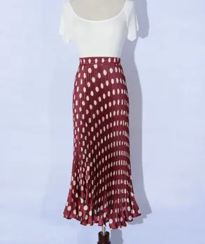 

Skirts Womens Saia Tutu Empire Dot None Europe And America Real 2019 New Style Women's Pleated Color Large Swing Vintage Skirt