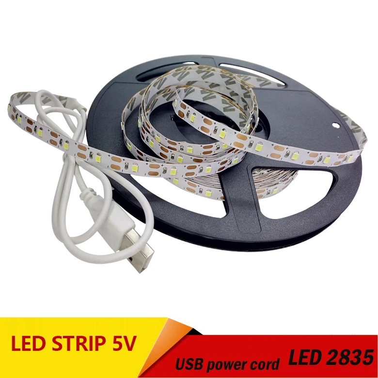 

LED strip 1 m 2 m usb ha condotto la luce di striscia 5 v 3528 smd rgb caldo/bianco freddo flessibile tv sfondo di illuminazio