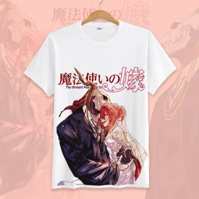 Футболка с аниме «Mahoutsukai no Yome The Ancient magus», футболка для невесты, парная футболка с короткими рукавами и рисунком, футболки, camiseta - Цвет: 22