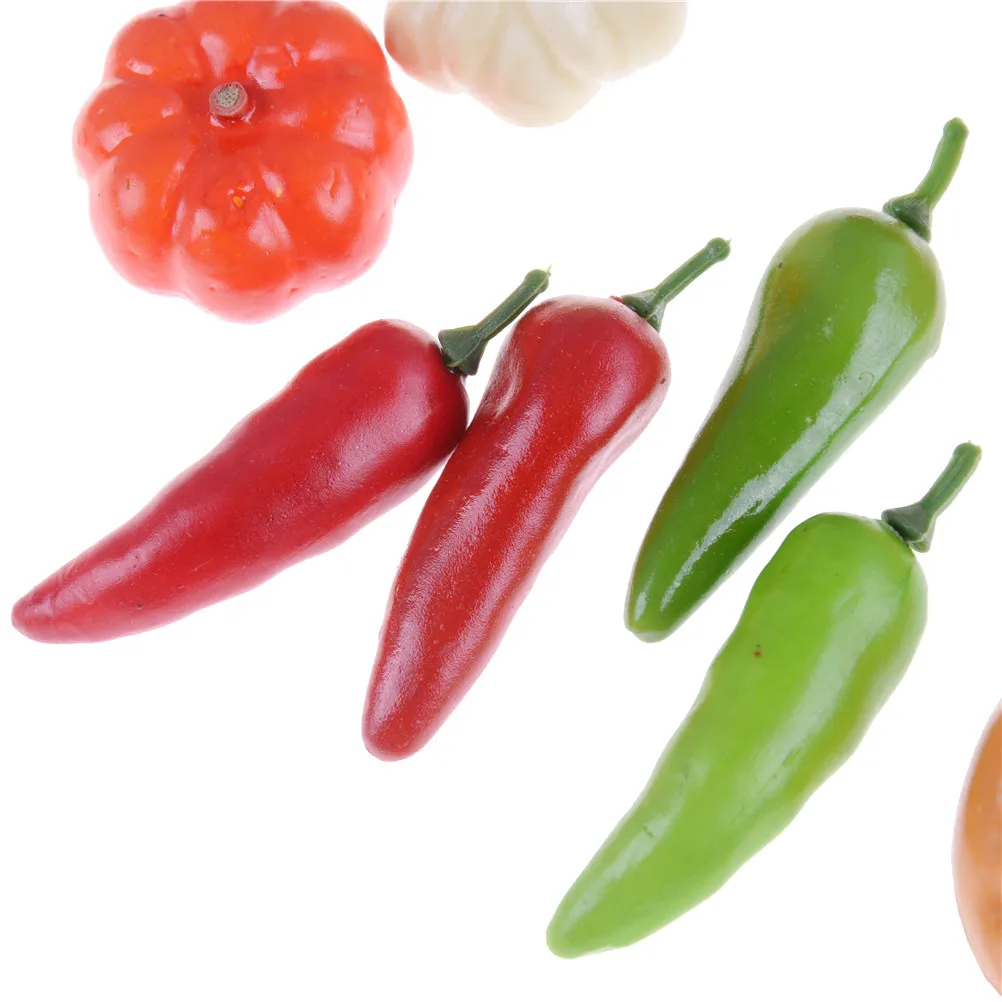10Pcs Mini Fruits Vegetable Food Doll house Decor Kits Kitchen Toys Pretend Play Toys Dollhouse Miniatures Accessories
