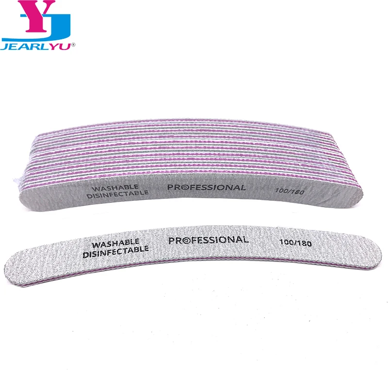 

10Pcs/lot Nail File 100/180 Design For Nails Tools Curve Banana Manicure Zebra Sandpaper File Buff Plastic Emery Board Pedicure