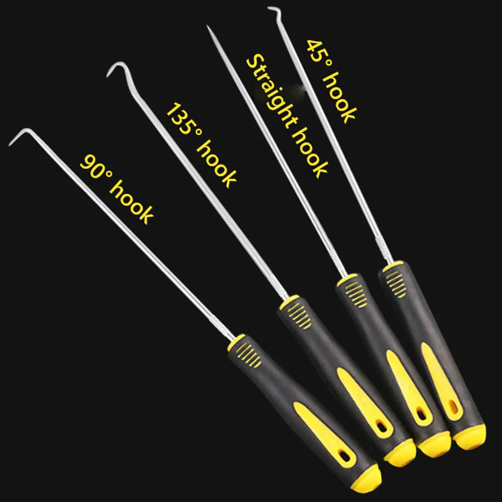 

4pcs 250 mm Durable Car Pick and Hook Set O Ring Oil Seal Gasket Puller Remover Craft Household Hand Tool S