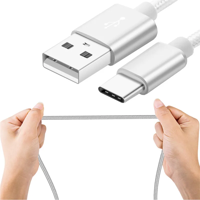 Кабель usb type C нейлоновая оплетка 2A Быстрый кабель type-C для зарядки данных для samsung LG Oneplus 0,25 M 1M 1,5 M 2M USB C зарядный кабель