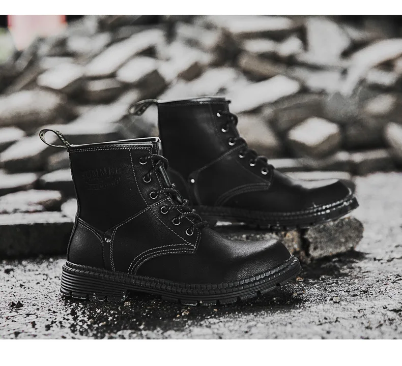 Брендовые зимние мужские теплые ботинки; Плюшевые Теплые высококачественные мужские ботильоны; уличная мужская обувь на шнуровке; нескользящие осенние мотоботы