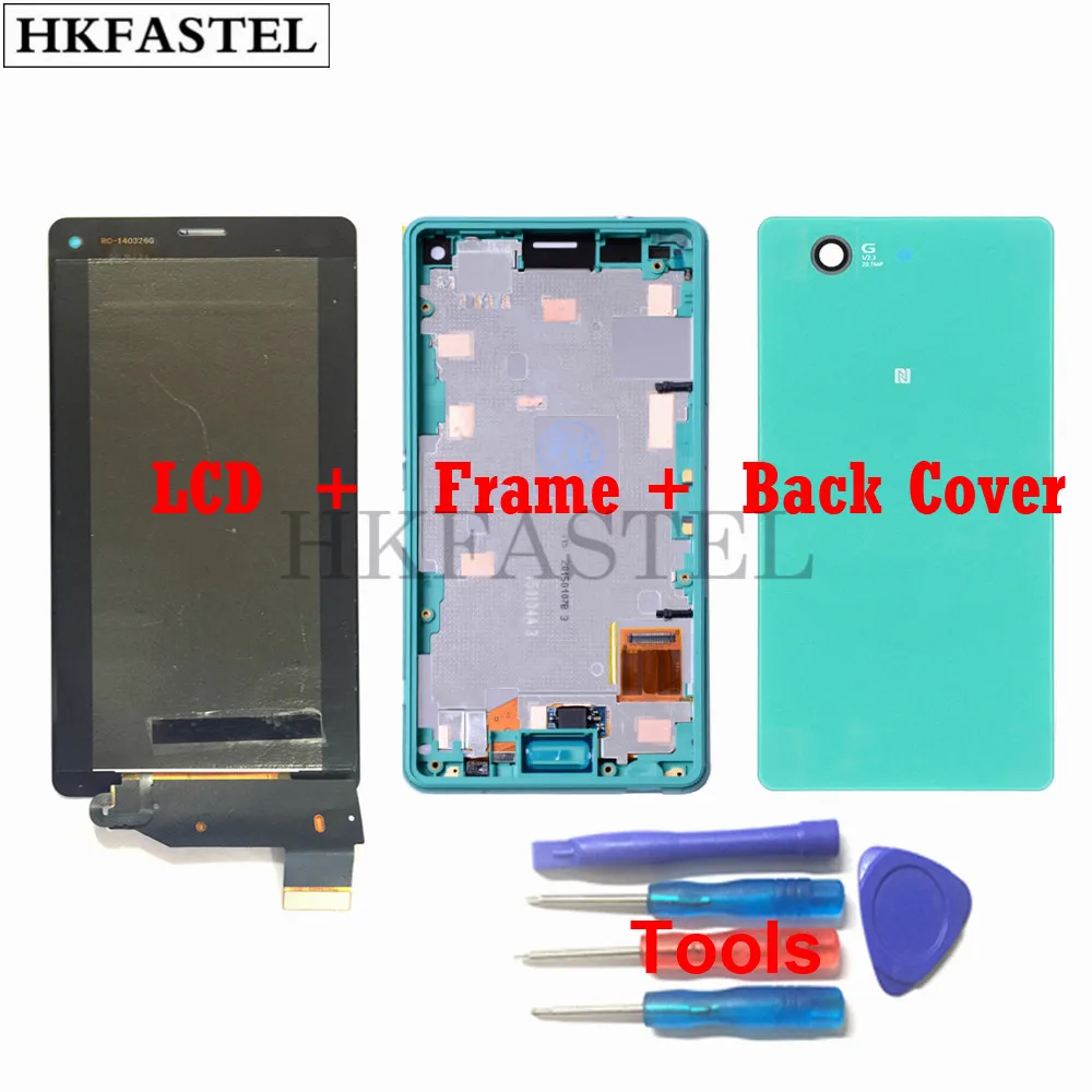 HKFASTEL для Sony Xperia Z3 Compact mini D5803 D5833 Оригинальный ЖК дисплей сенсорный экран рамка