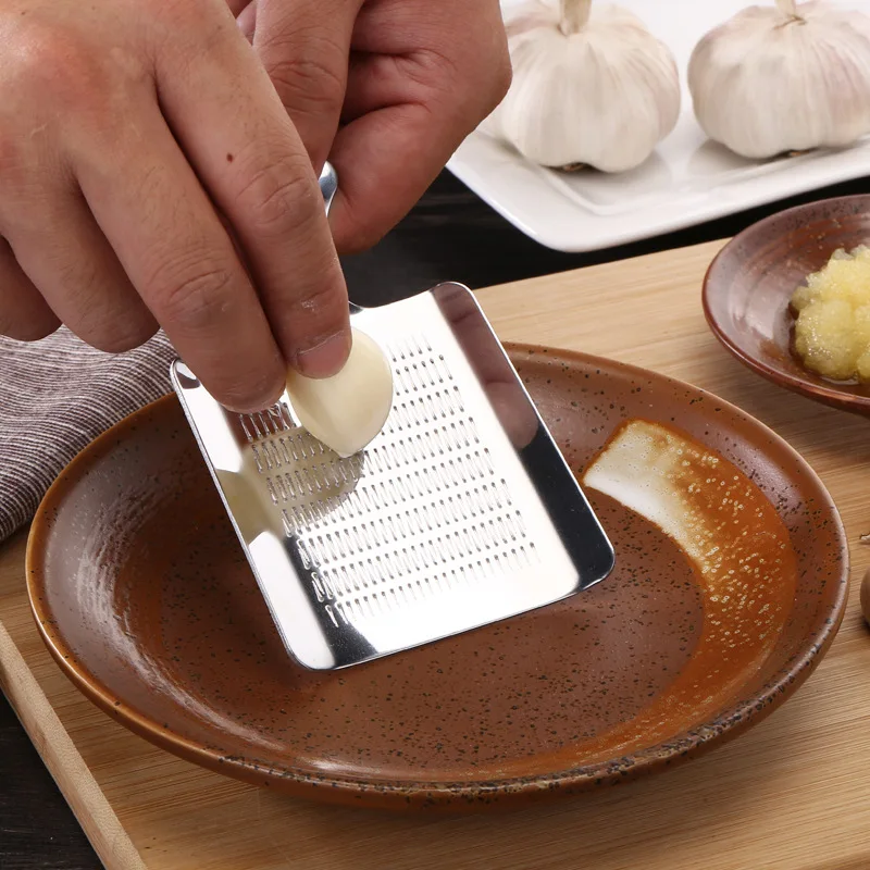 1pc 430 Stainless Multi functional Manual Grinding Garlic Pressure