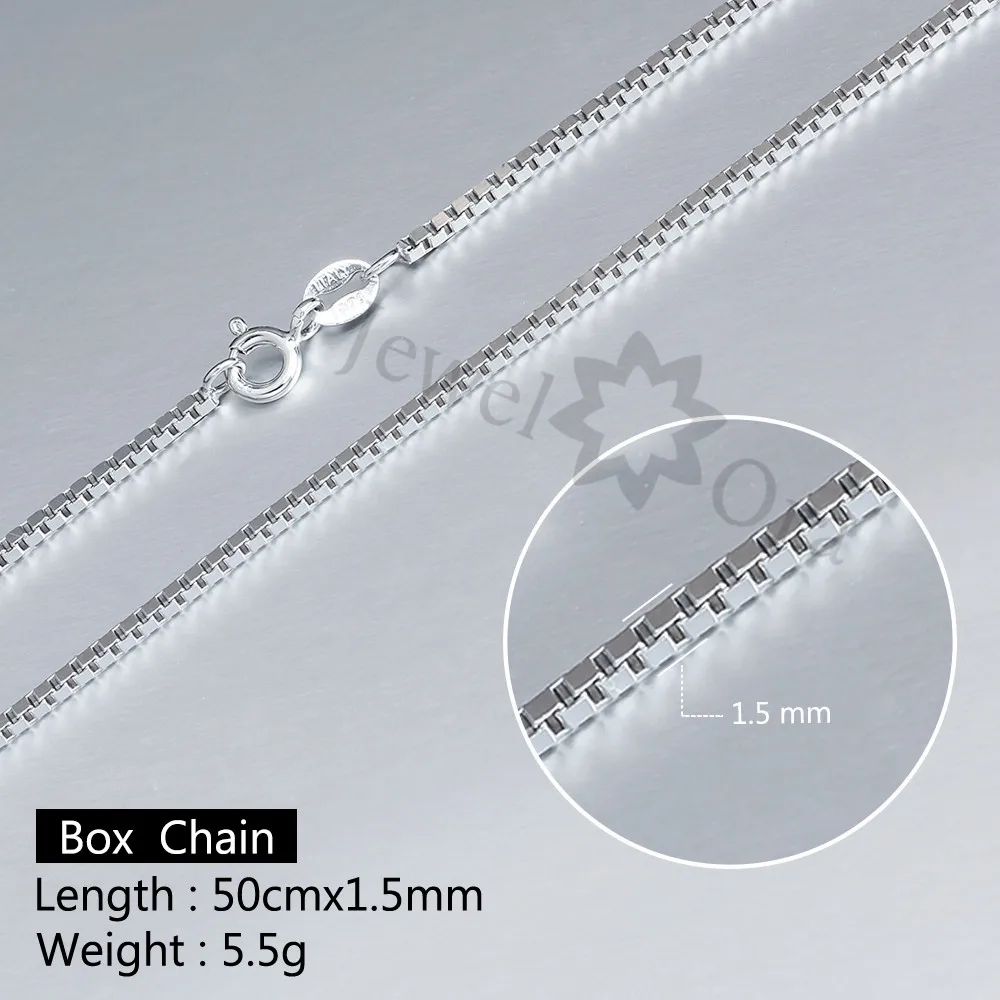 Box Chain 925 Sterling Silver Necklaces For Women 45cm / 50cm Necklaces & Pendants (JewelOra NE100369)
