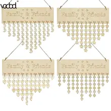 VODOOL DIY Wooden Calendar Friends&Family Heart Printed Wall Calendar Sign Special Dates Reminder Board Home Hanging Decor Gifts