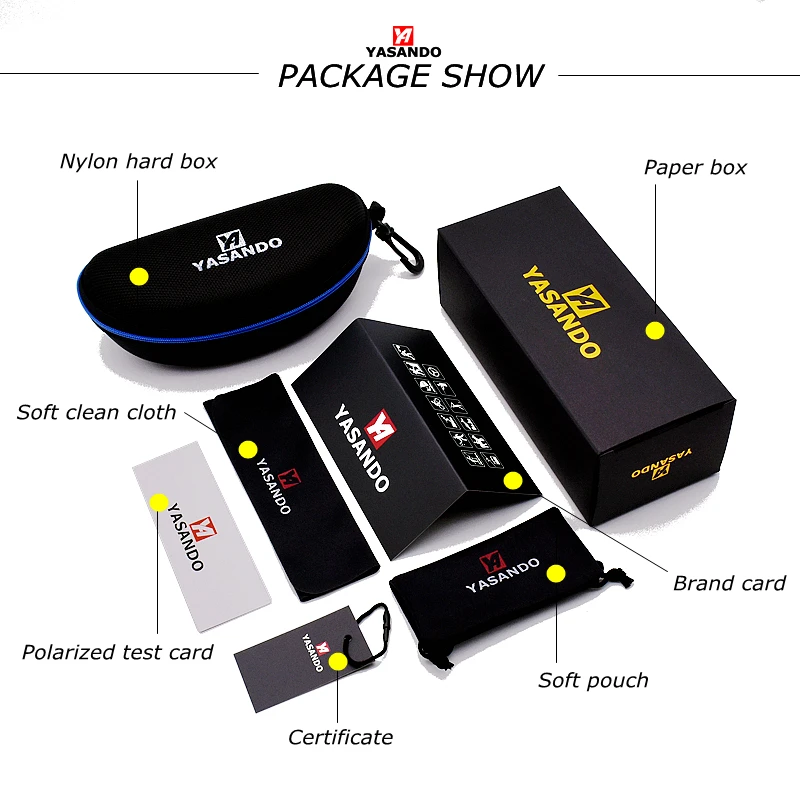 Поляризованные солнцезащитные очки для мужчин YASANDO модные зеркальные вождения