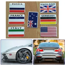 New Flag Car Sticker Square Shape Stars And Stripes Stickers Decal Car Window Door For Russia Britain France Italy Germany
