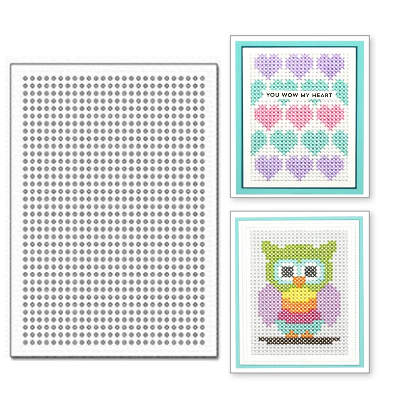 

YaMinSanNiO Cross-Stitch Metal Cutting Dies Frame Border Dies Scrapbooking Craft For Making Card Background Embossing Metal Dies