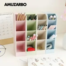 Многофункциональный настольный держатель для ручек с 4 Сетками для офиса и школы, чехол для хранения, изготовленный из экологически чистой пшеничной соломы, Настольная ручка, органайзер для карандашей