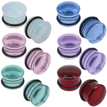 ZS 2 шт 5-16 мм стеклянный ушной расширитель 6 цветов ушные пробки тоннели измерительные расширители для пирсинга тела ювелирные изделия для женщин мужчин Ушные Тоннели пробки