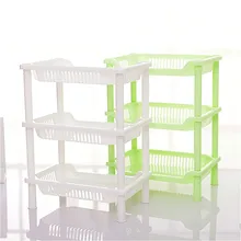 Multifunction Bathroom Plastic Shelves Kitchen Storage Rack Square Bathroom Desktop Makeup Storage Rack Green