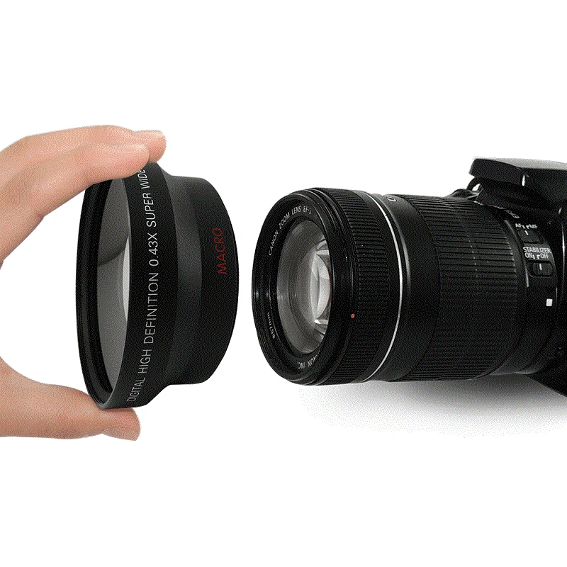 Широкоугольный объектив Lightdow 67 мм 0 43x + макрообъектив для Canon 18 135 Nikon 105 мм|0.43x wide angle