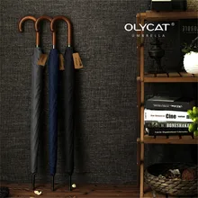 OLYCAT Marca a Longo Punho De Madeira Semi Automática Grande Guarda-chuva Guarda-chuva Japonês Homens 8K À Prova de Vento Guarda Chuva Paraguas