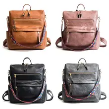Fashion Women Lady School Leather Girls Backpack Travel Rucksack bags Shoulder Bag lady new embroidery unique nice school bag ethinic travel rucksack shoulder bags women national style college students backpack