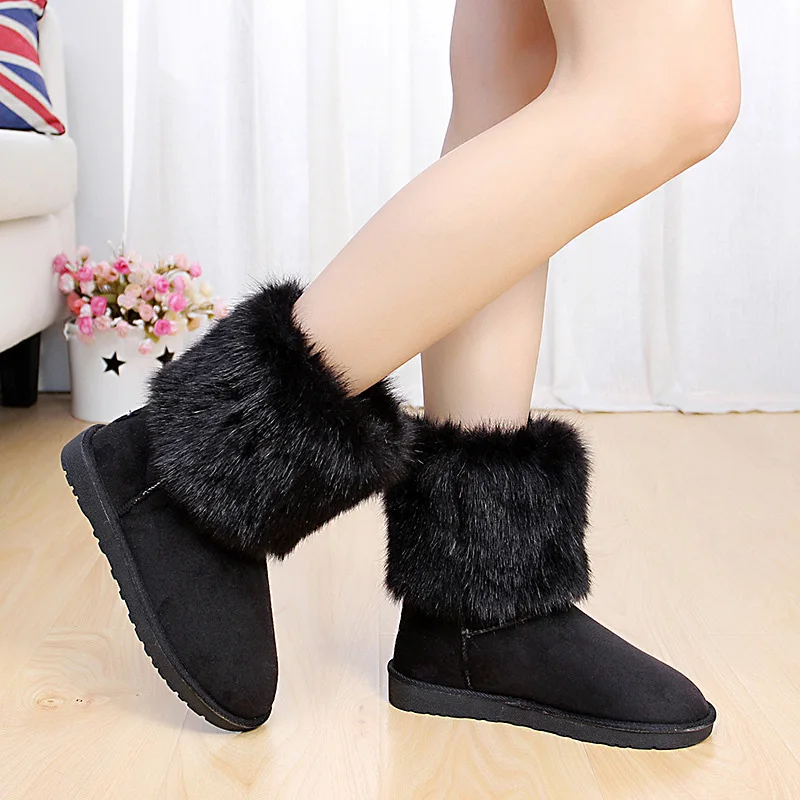

DreamShining Fashion Women Winter Boots Shoes Zapatos Mujer Flat Boots For Women Warm Ladies New Arrival Snow Boots Women Shoes