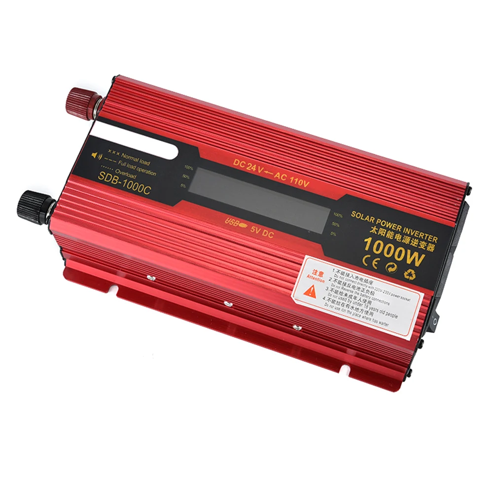 

60Hz 1000W Power inverter Auto Voltage converter dc 24V to ac 110V Modified Sine Wave LCD Digital Voltage display DY110