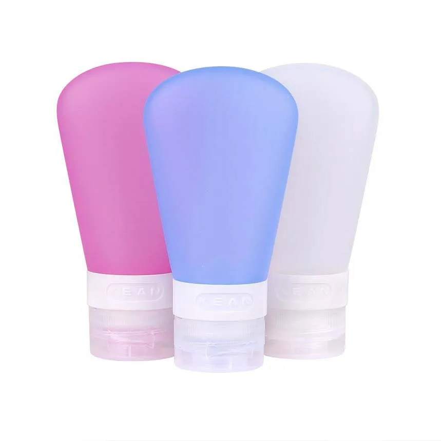 Portable Silicone Travel Bottle Makeup Container (Blue & White & Rose