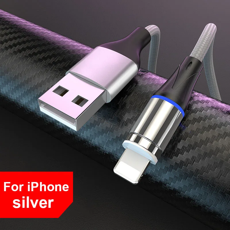 Suhach магнитное зарядное устройство Micro Usb кабель для iphone Usb type C Быстрая Зарядка адаптер магнит зарядное устройство провод для samsung Xiaomi шнур - Цвет: Silver IOS Cable