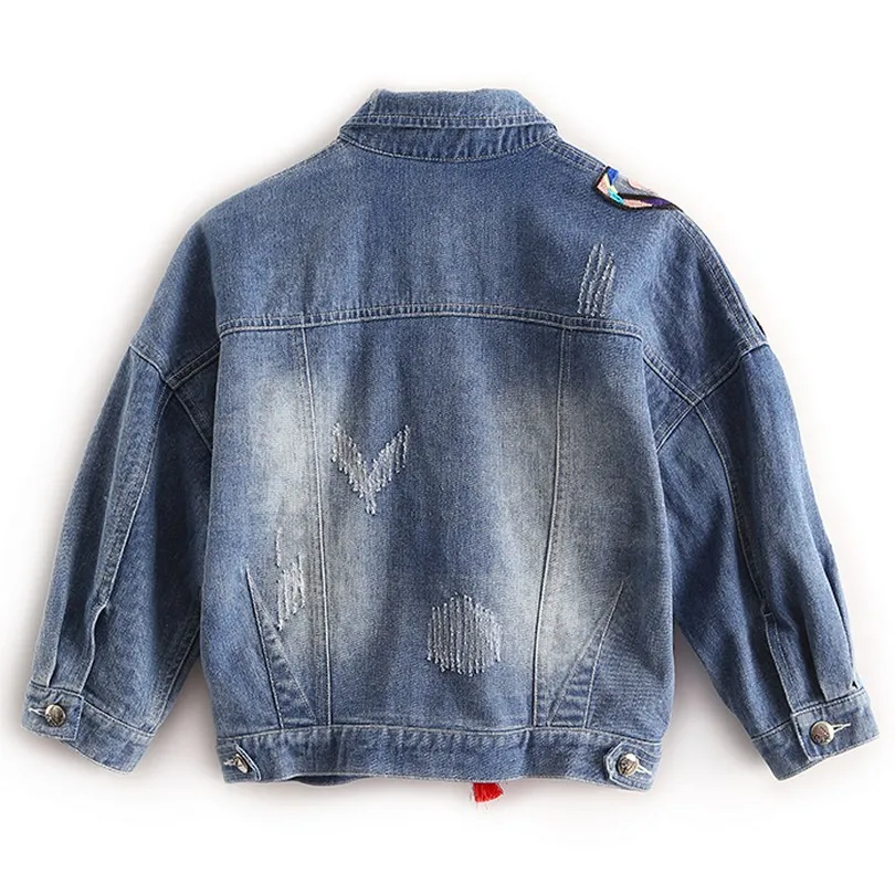 New  Colorful Butterfly Embroidery denim jacket women spring autumn fashion coat female jacket Tassel Sh