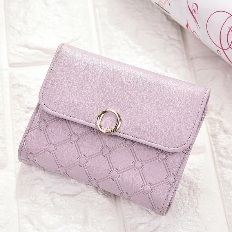 Solid Cute Wallet Women Coin Bag Case Leather Simple  Small Handbag Women Short Small Money Purse Wallet