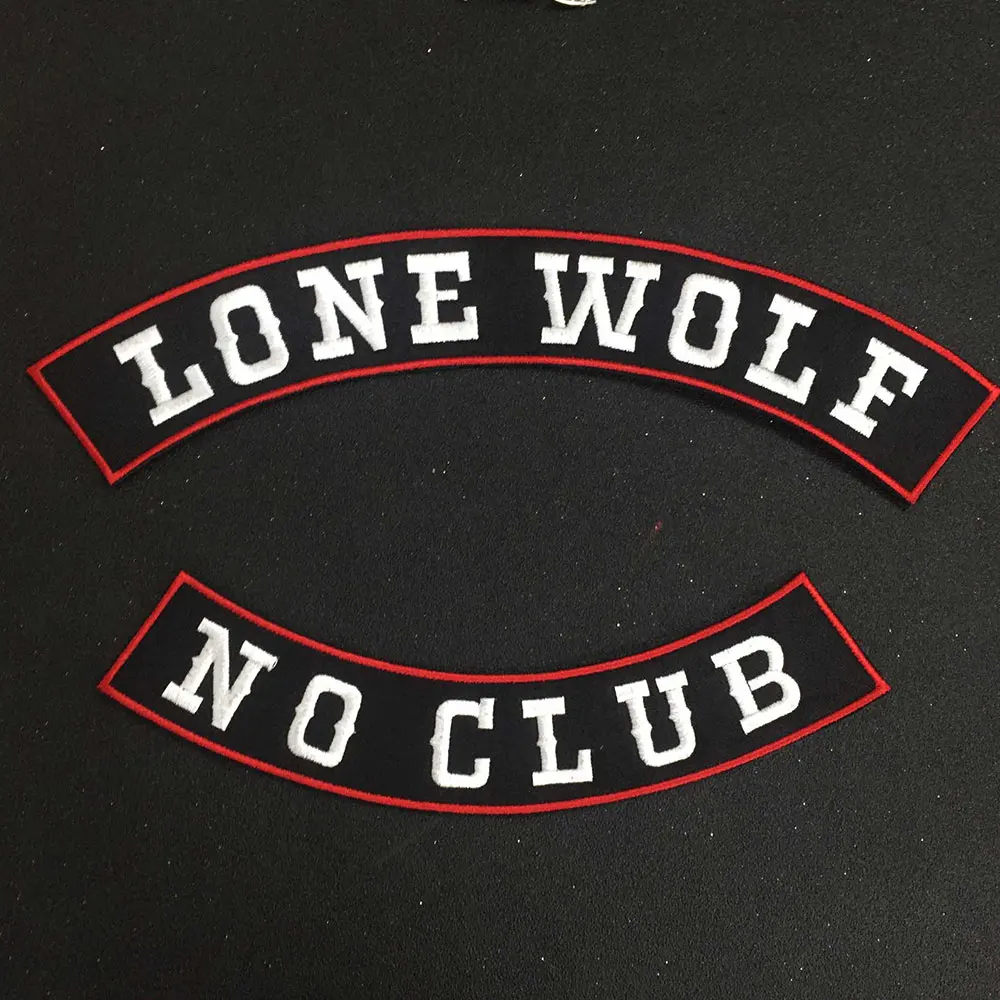 Байкерская нашивка для куртки LONE WOOLF с вышивкой скелета в стиле панк значок