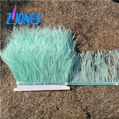mint 10 ярдов/партия 10-15 см черный натуральный Плюмаж из страусиного пера бахрома отделка ленты для юбки/платья/костюм украшения DIY - Цвет: mint