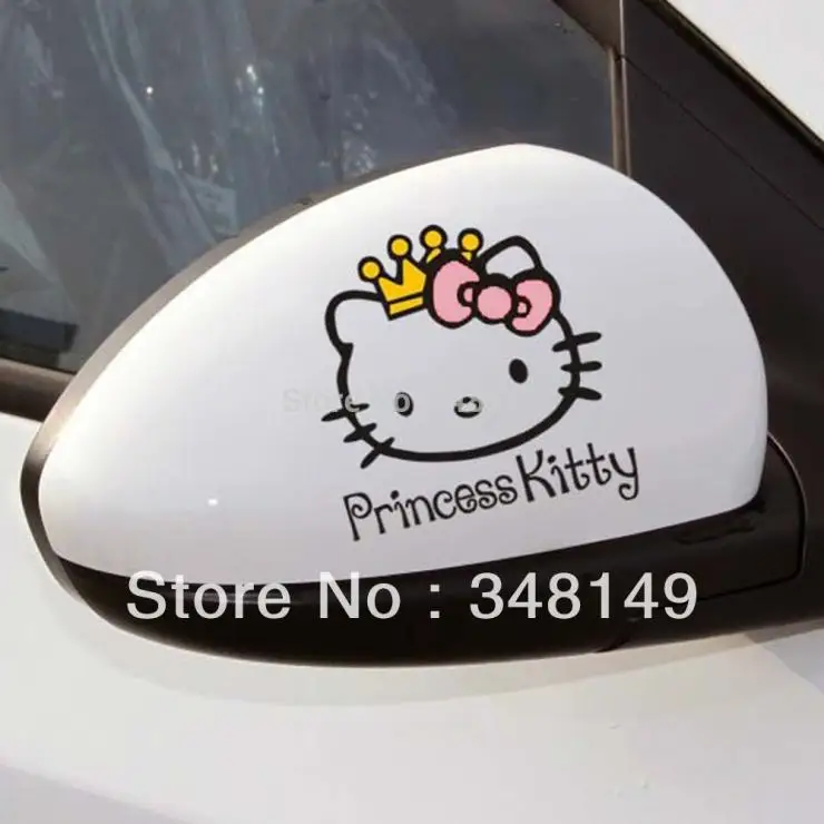 Автомобиль Интимные аксессуары принцессы рисунок «Hello Kitty» Наклейки для автомобиля и Наклейка для Toyota Форд Chevrolet Volkswagen Тесла Honda Hyundai Kia Lada
