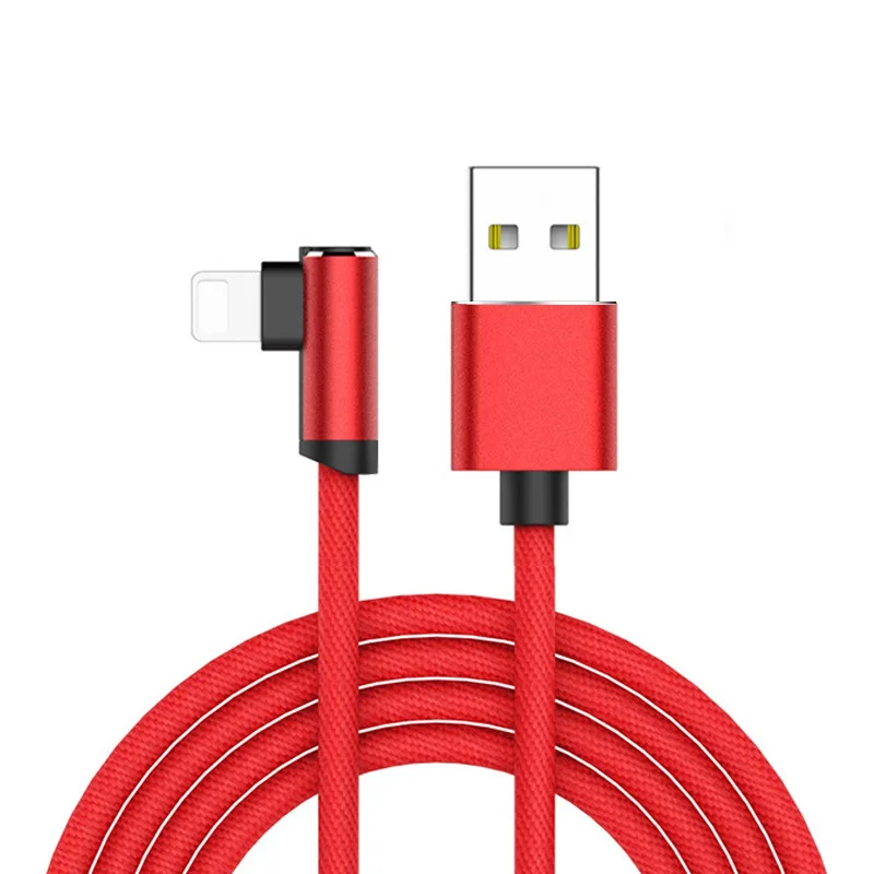 90 градусов быстро зарядный кабель для iPhone X 6 6s 7 8 Быстрая зарядка iPad USB Зарядное