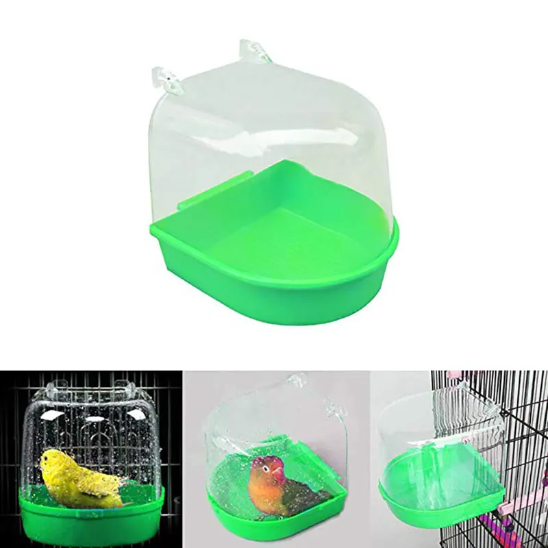 

1Pc Cage Mounted Small Bird Parrot Pet Round Bath Basin Shower Bathtub Kit Parrot Bird Bathtub Parrot Bathing Supplies