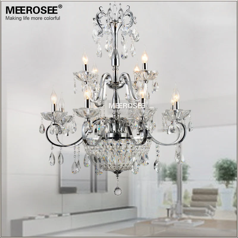 Wrought Iron Crystal Chandelier Light Fixture 2 Tiers 12 E14 Or E12 Wrought Iron Crystal Chandelier Light Fixture 2 Tiers 12 E14 Or E12 Lights Re Lamp Lighting In Chandeliers From On