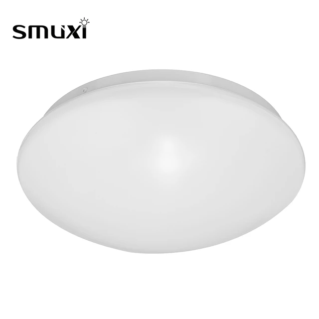 Smuxi Modern 10" Round White LED Ceiling Light Lamp Cover Shade Cover
