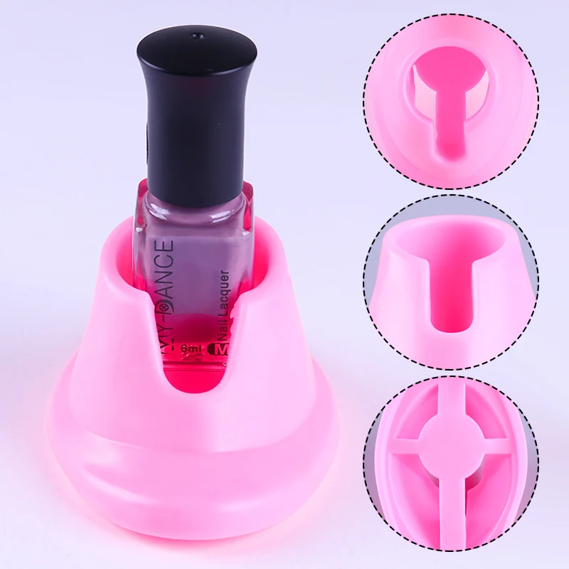 

1Pc Round Style DIY Rubber Nail Polish Holder Nail Display Stand Gel Polish Organizer Seat Glue Tilter Feature 2 Random Colors