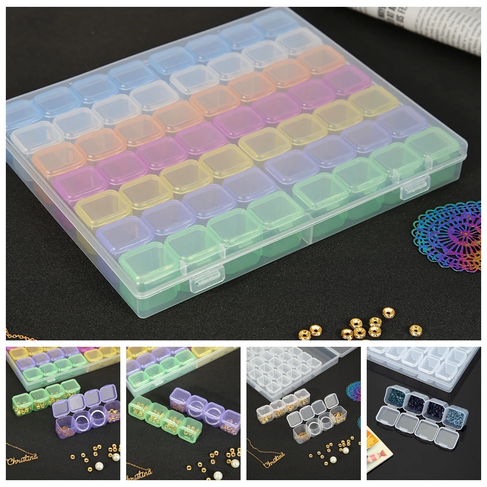 

56 Grids 5D DIY Diamond Painting Drill Box Jewelry Box Rhinestone Embroidery Crystal Bead Organizer Storage Case Container