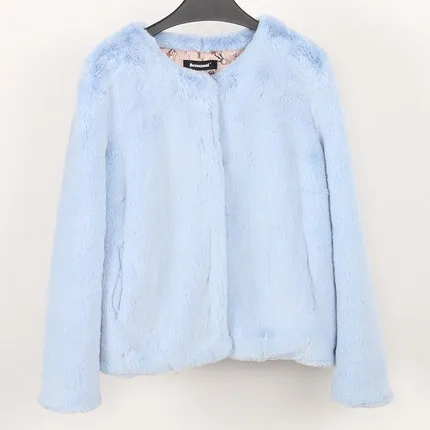 2018 New Long Sleeve Round Neck Faux Fur Coat N27