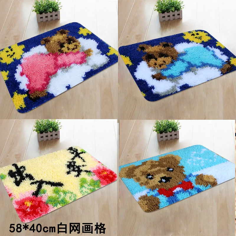 

22 Ground Mat Cushion Latch Hook Kit Embroidery DIY Craft Cross Stitch Needlework Embroidery Counted Cross-Stitching Kit Set