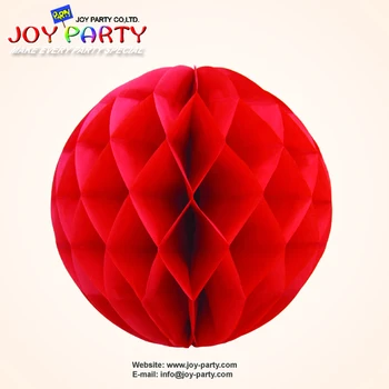 

10 pieces per lot Red Tissue Paper Honeycomb Ball Wedding Christmas Party Paper Hanging Decoration Favor