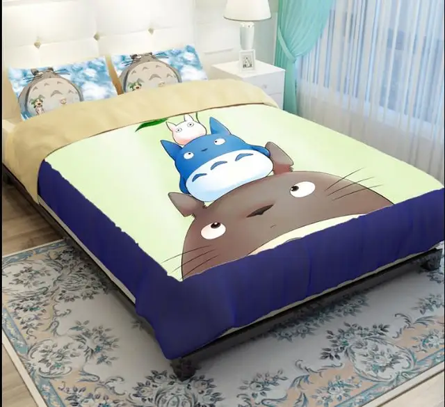 new hot japan totoro bed set kids cartoon bedding sets animated kids totoro bed sheet