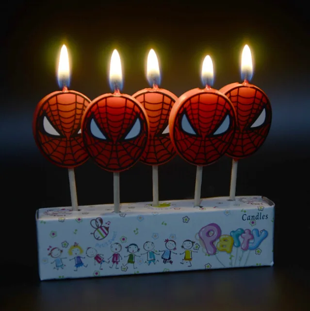 5 шт./компл. «Человек-паук» на день рождения свечи свечка в виде кекса топперы на детский день рождения свечи вечерние украшения вечерние поставки