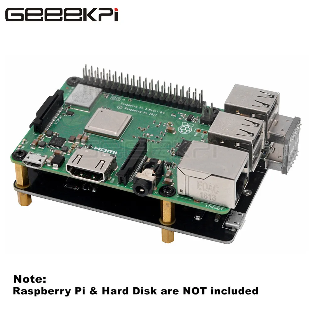 Geeekipi X860 M.2 NGFF SATA SSD экранированный USB 3,0 джемпер Плата расширения 2280/2260/2242/2230 для Raspberry Pi 1 Модель B+/2 B/3 B/3