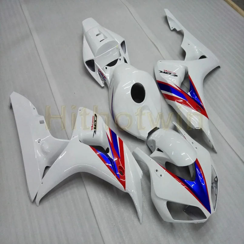 Мотоцикл Обтекатели для HONDA 06 07 CBR1000RR 2006 2007 мотор панели+ Botls+ крышка бака+ литьевая форма красный белый - Цвет: L