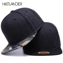 HATLANDER Lana di Alta qualità di snapback Cappellini pianura camouflage berretto da baseball e cappello delle donne degli uomini di inverno del cappello a tesa piatta bianco hip hop cap