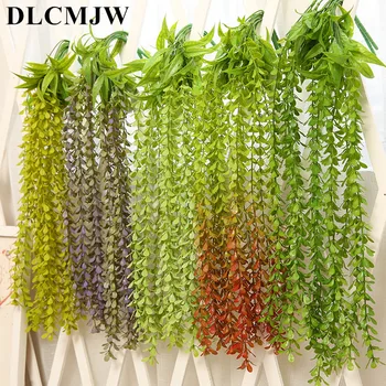 

Artificial Plant plastic Leaf Ivy Wall Decor For Wedding Garden Room Decoration Fake Plants Plastic Vine Indoor artificial plant