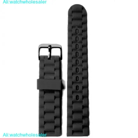 20mm Simple Black Silicone Jelly Rubber Unisex Watch Band Straps WB1060A20JB
