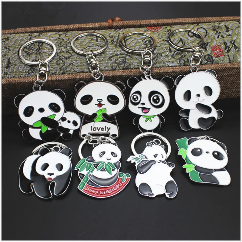 

Panda Key chain New Cute Panda Keychain for Bag Car Key Ring Tourism Souvenir Gifts Cartoon Key chains accessories gift