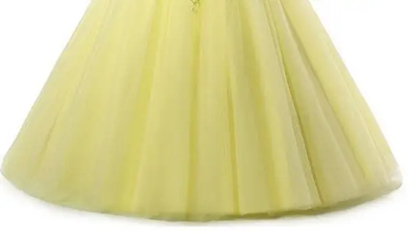 Синий бирюзовый ярко розовые платья Quinceanera бальное платье кружевной вышитый бисером тюль Vestidos De 15 длинное выпускное платье для девочек - Цвет: Yellow
