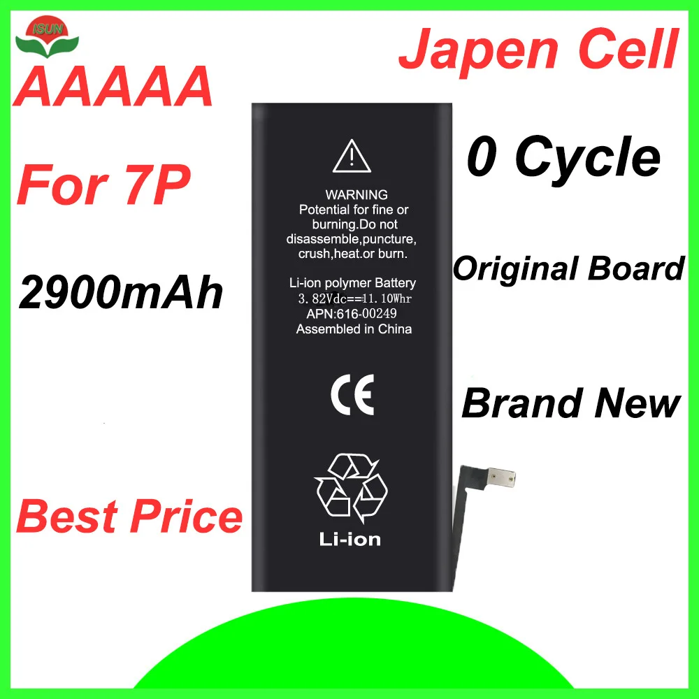 

ISUN original quality 0 cycle mobile battery for iPhone battery 7 Plus 2900mAh 3.82V battery replacement