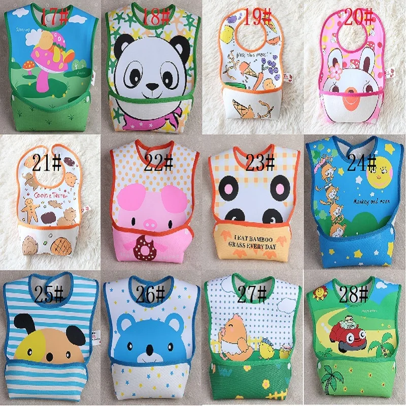 

wholesale Kids wear,hot sale brand PVC baby bibs , 28designs